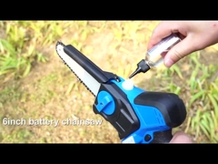 2 बैटरी रिचार्जेबल वुडवर्किंग चेनसॉ 6 इंच ट्री ब्रांच इलेक्ट्रिक चेनसॉ