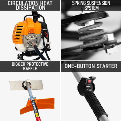 2 Stroke 42.7cc Backpack Gasoline Brush Cutter Grass Weeder Branch Cutter