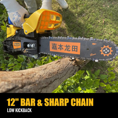 Gas Chain Saw 25cc 2 Strokes Long Chain Easy Start Petrol Powerful Chain Saw Wood Cutting