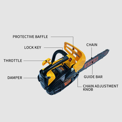 2500 Portable Gasoline Chain Saw 2 Stroke High-Grade Industrial Hand Tool CE Certificate