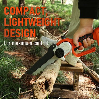 Mini Brushless Chainsaw 6 Inch Cordless Rechargeable Electric Chainsaw With Lithium Battery Power